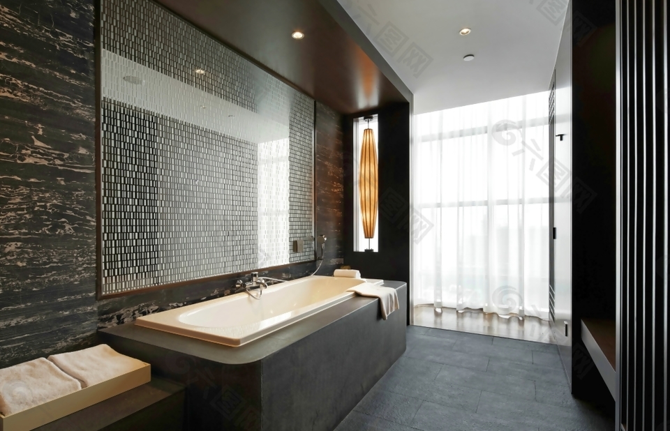 精致风室内设计浴室吊顶墙砖装修效果图JPG源文件