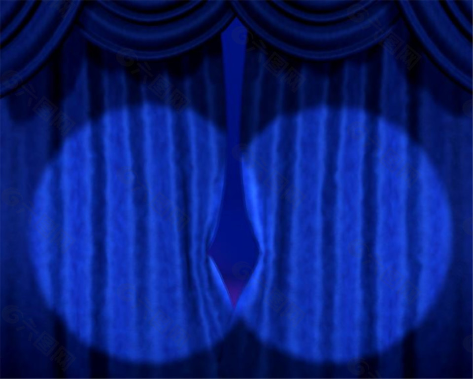 蓝色舞台幕布追光动态视频素材
