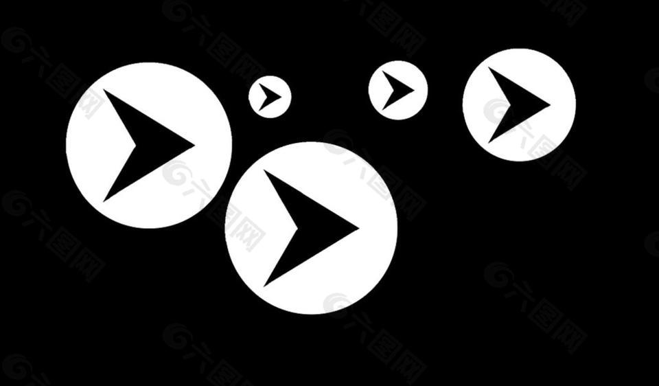 黑白箭头圆标动态视频素材
