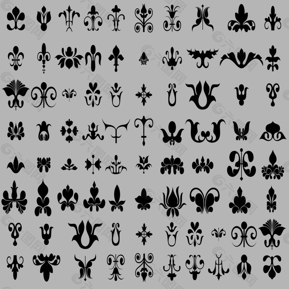 黑色矢量简约装饰素材