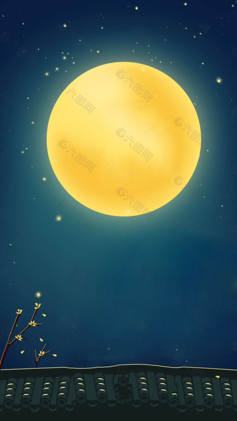 黄色月亮中秋节h5背景素材背景素材免费下载 图片编号 六图网