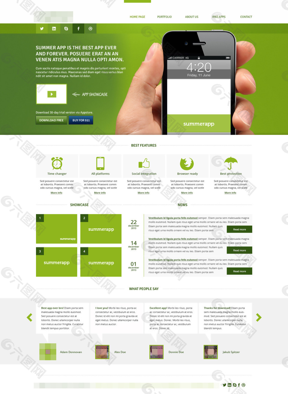 绿色科技IT网站模板设计