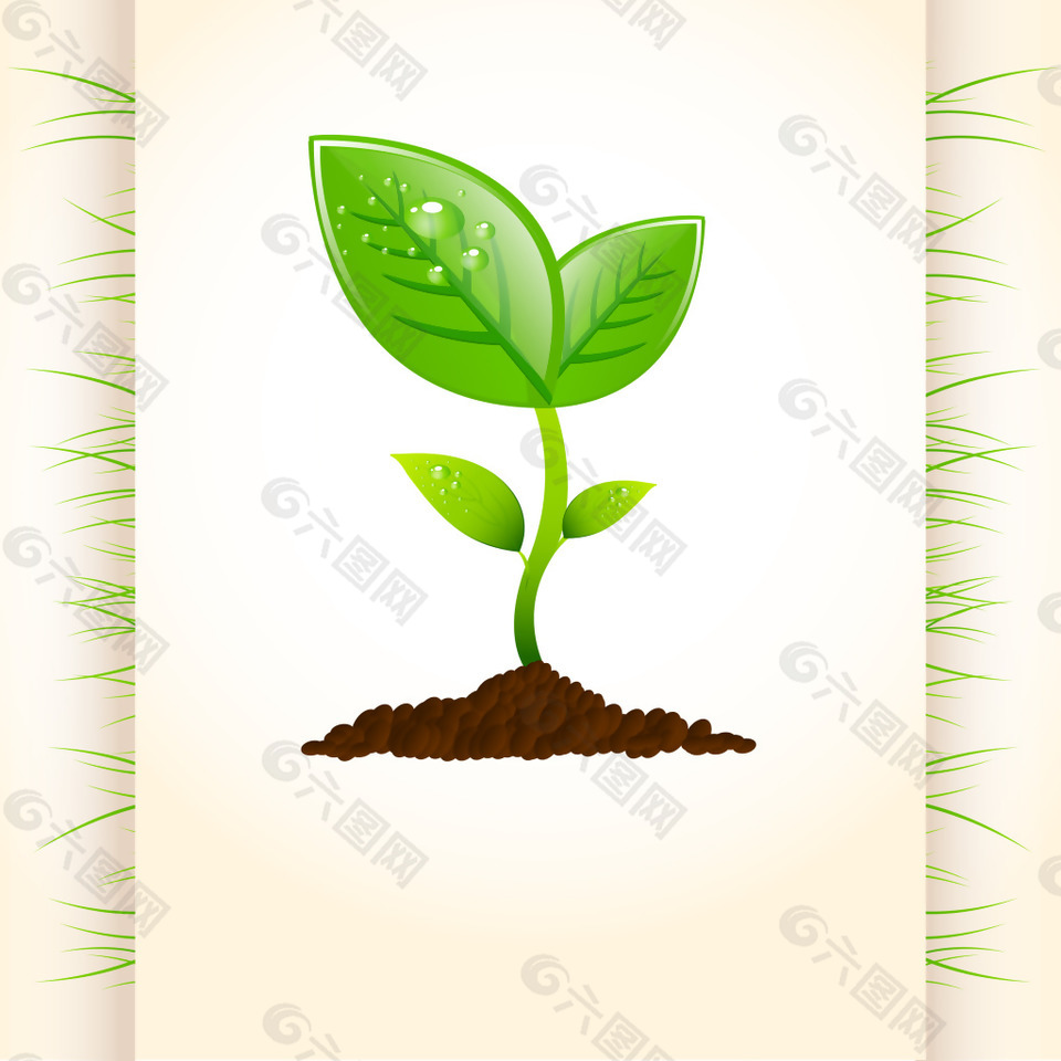 植树节守护小树苗环保公益海报背景素材