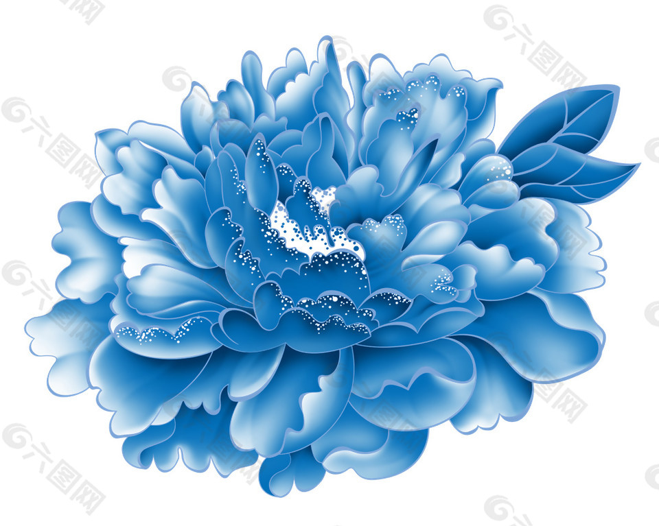 青花瓷花朵背景素材图片