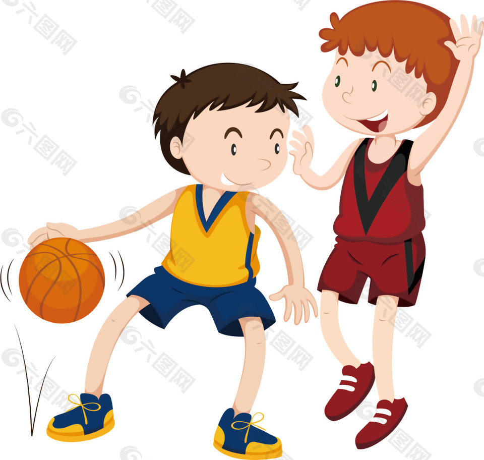 手绘运动篮球元素