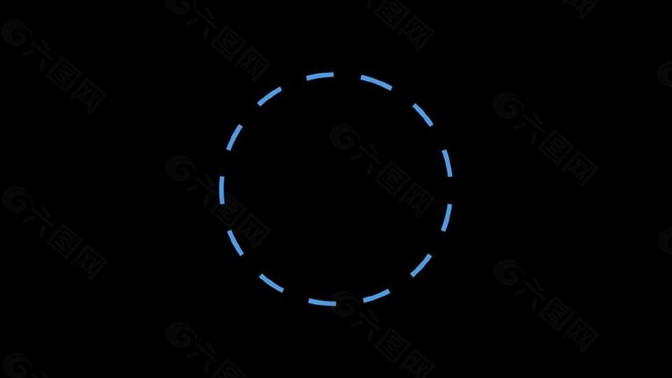 蓝色虚线圆圈动态视频素材