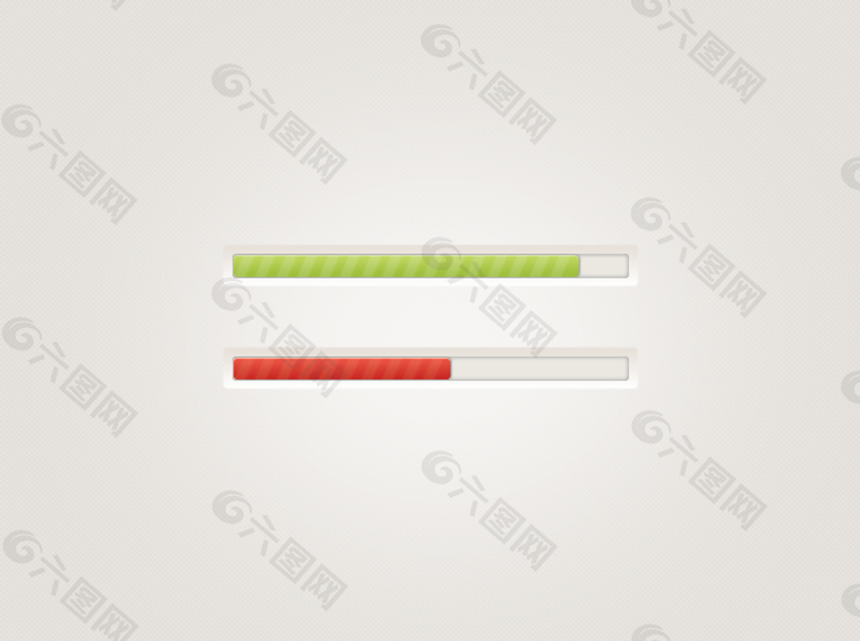 网页红绿色条纹进度条条滑块素材