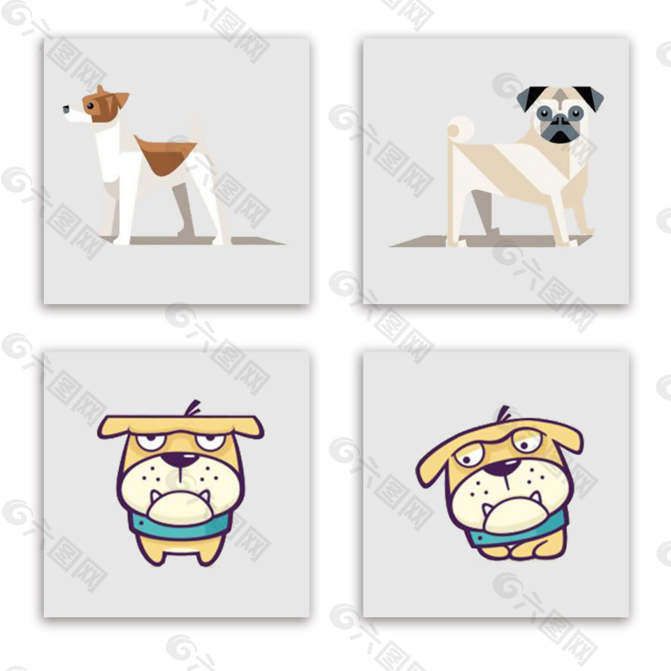 卡通宠物狗狗图案