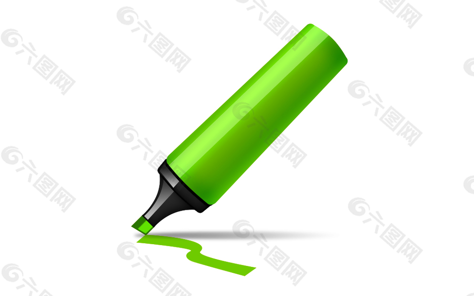 绿色彩色画笔图标icon设计