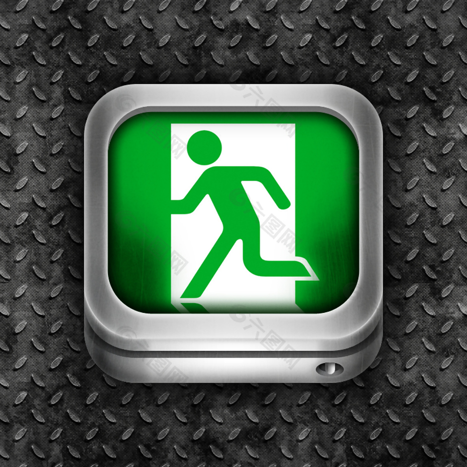 绿色安全通道icon图标设计