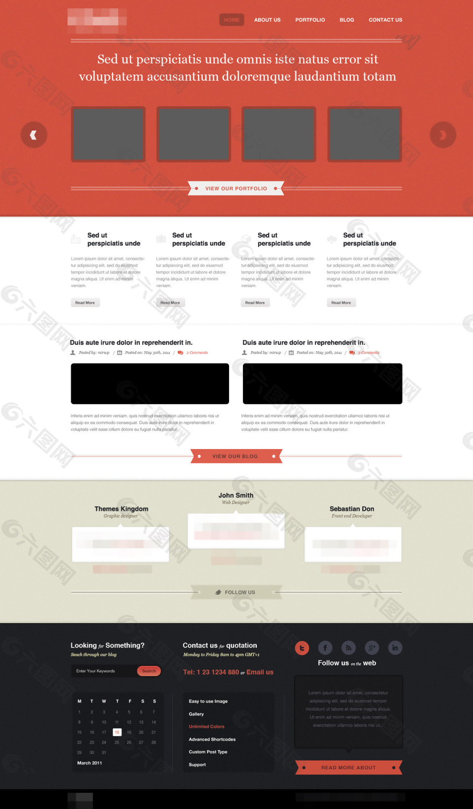 红色企业科技电子h5网站