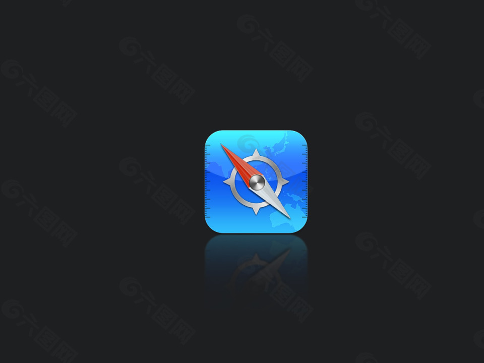 蓝色手机网页指南针图标icon设计