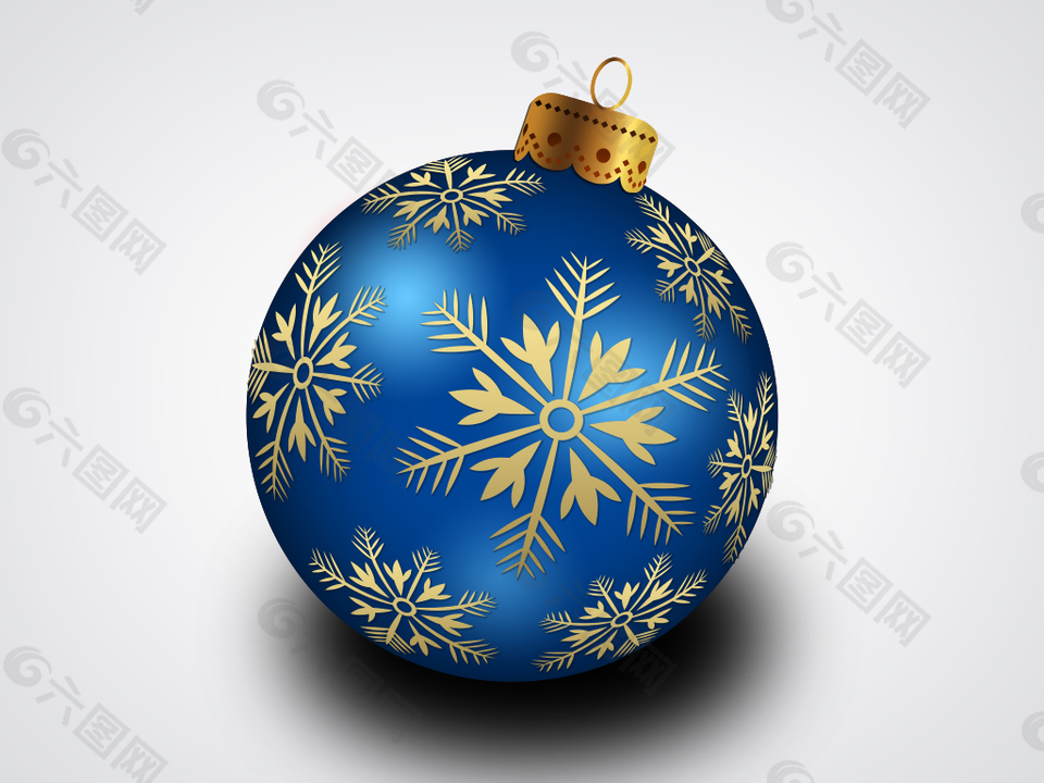 蓝色圣诞球装饰图标元素