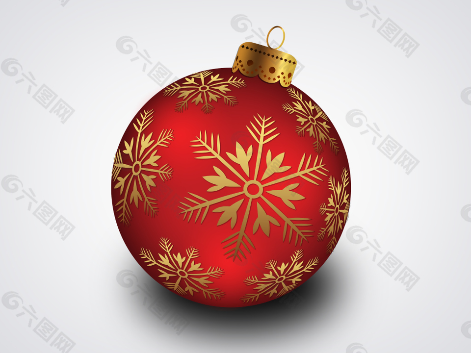 红色圣诞球装饰元素图标设计