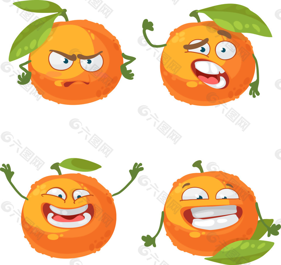 搞怪橘子插画