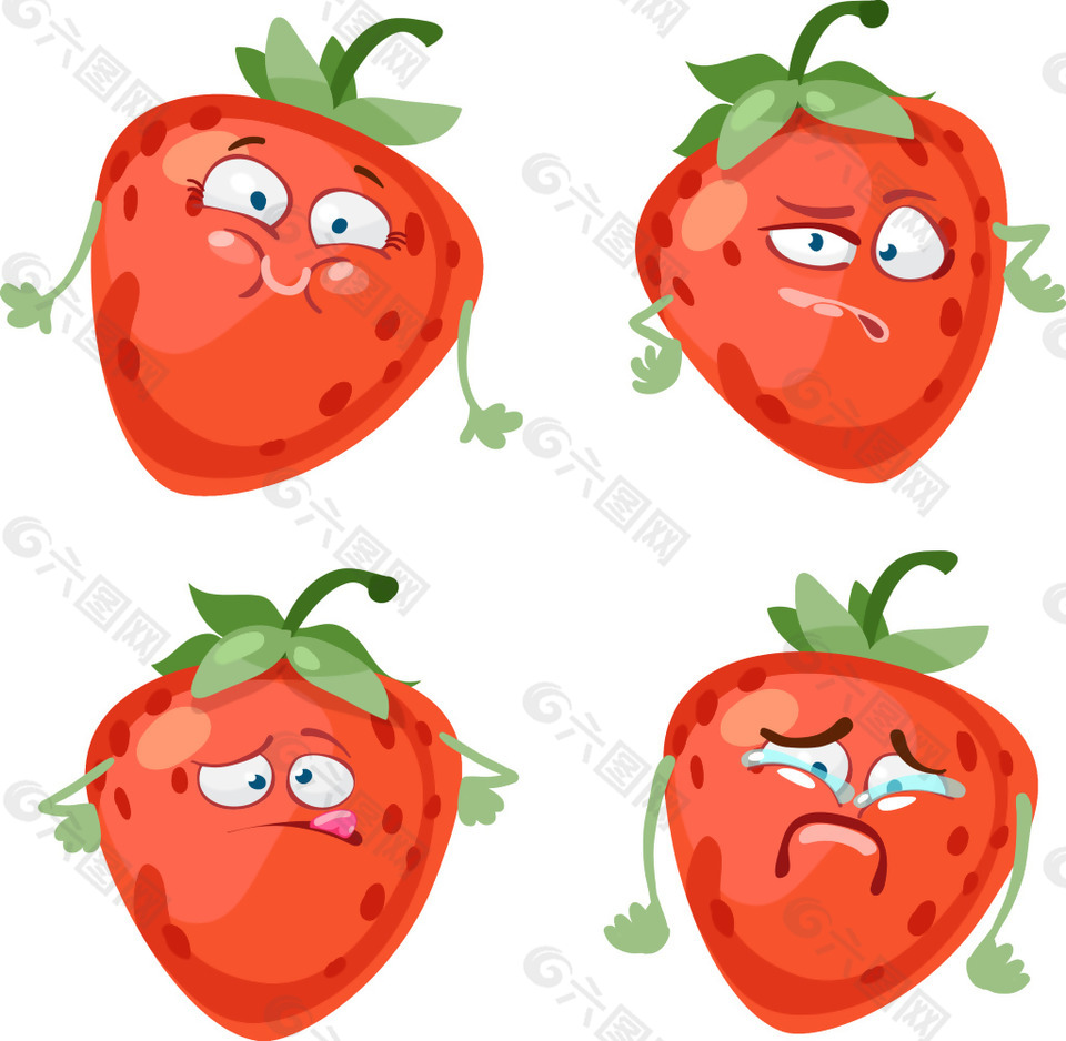 搞怪草莓插画表情