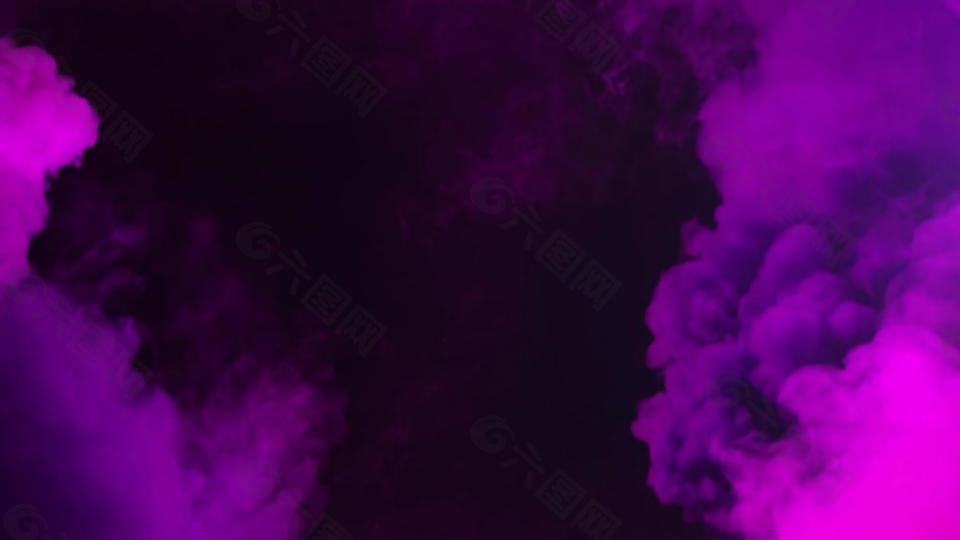 紫色烟雾弥漫碰撞动态视频素材
