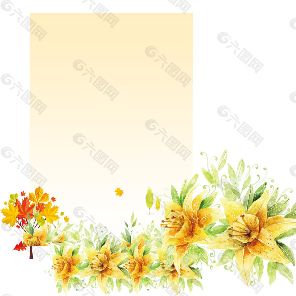 花卉手绘向阳花花稿