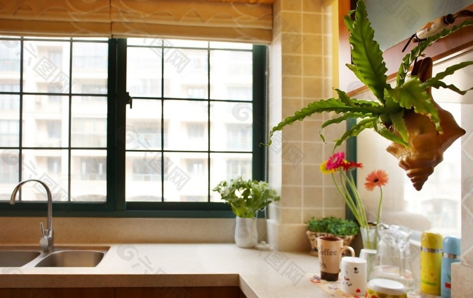 简约风室内设计厨房暖色调效果图