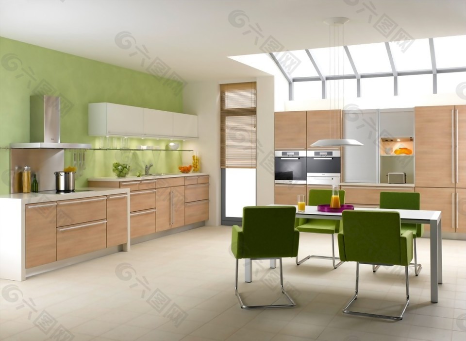清新简约风室内设计厨房效果图