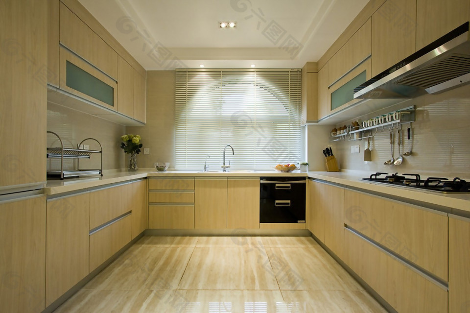 暖色简约风室内设计厨房效果图