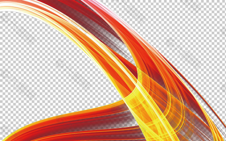 橙色火焰曲线效果图形免抠png透明素材