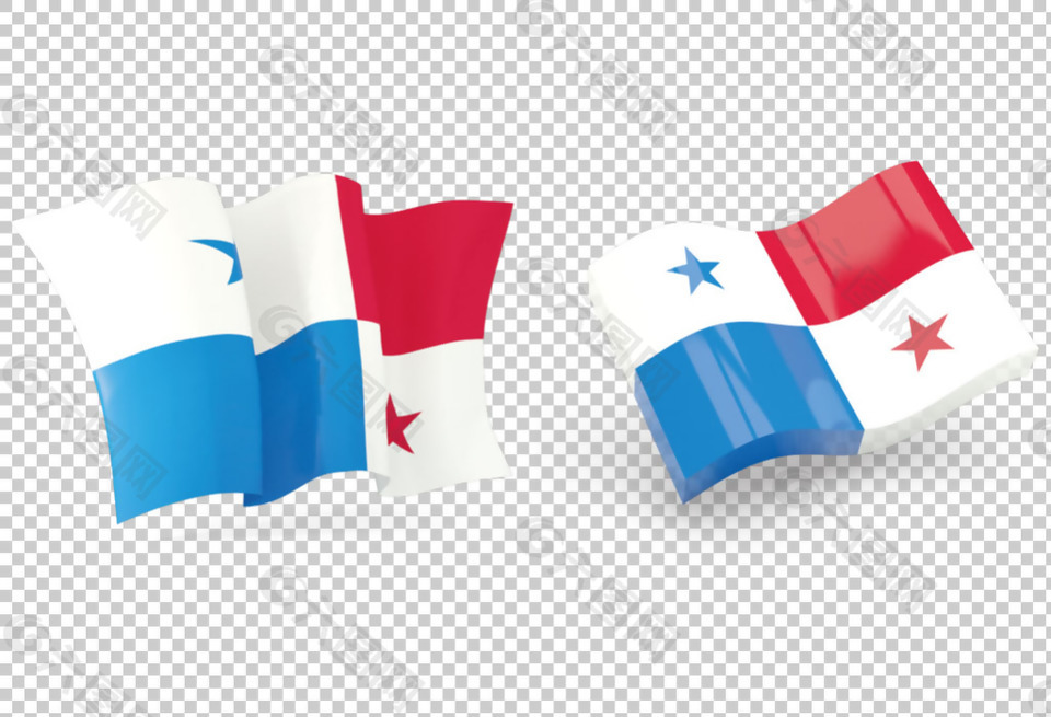 巴拿马国旗飘扬免抠png透明图层素材