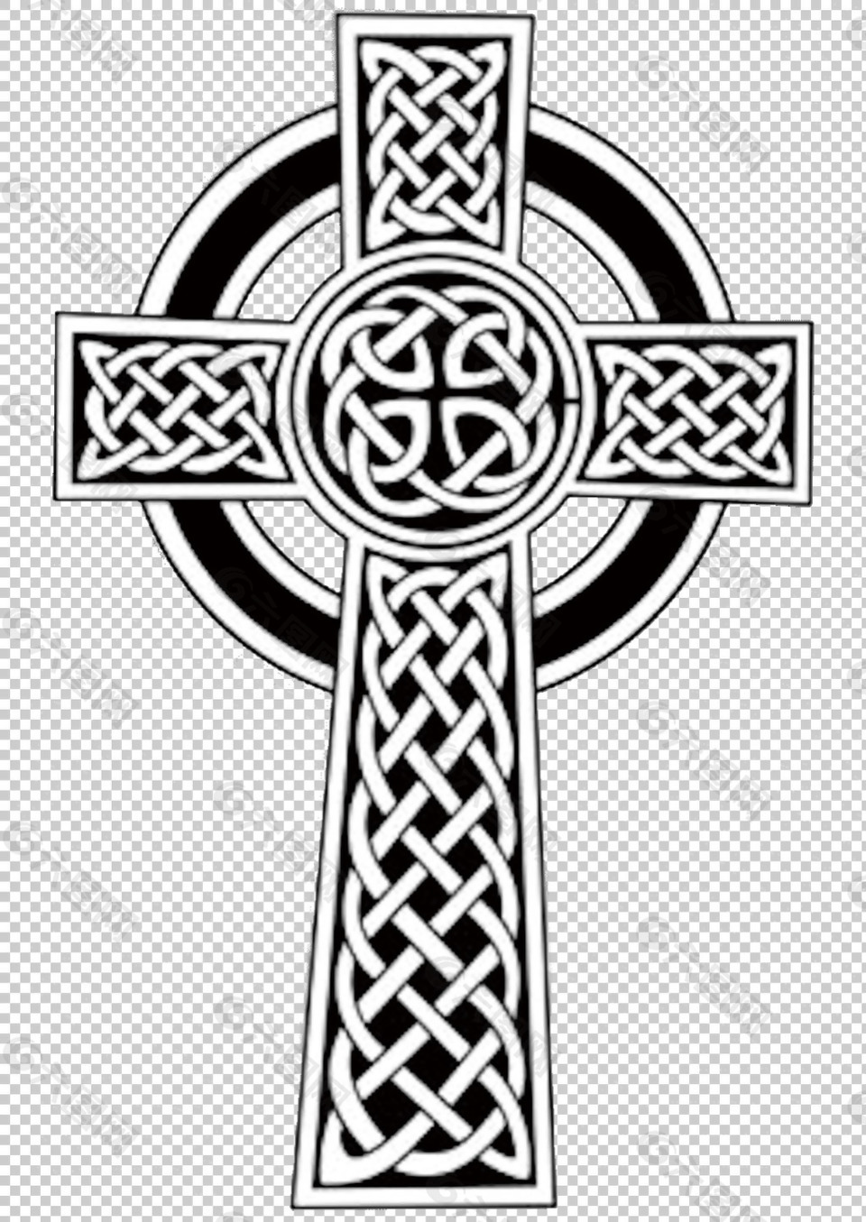 创意十字架纹身免抠png透明图层素材