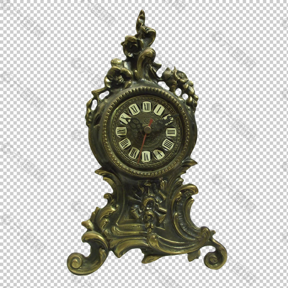古玩古董钟表免抠png透明图层素材