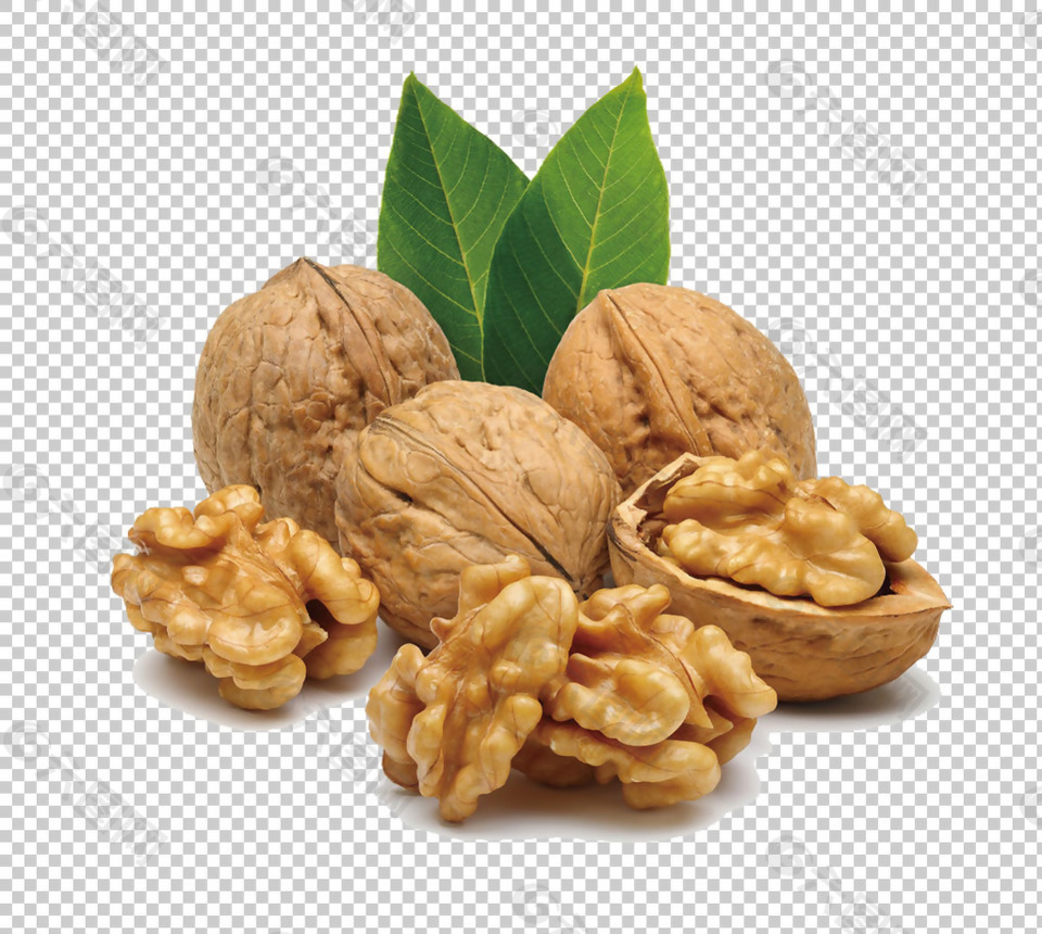 黄色核桃图片免抠png透明图层素材