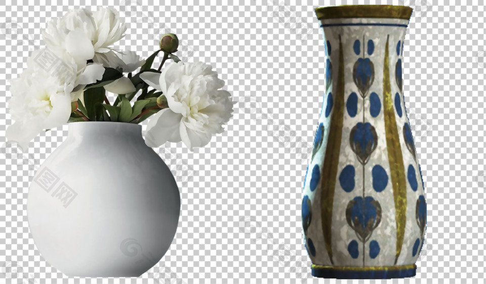创意花瓶装饰瓶免抠png透明图层素材