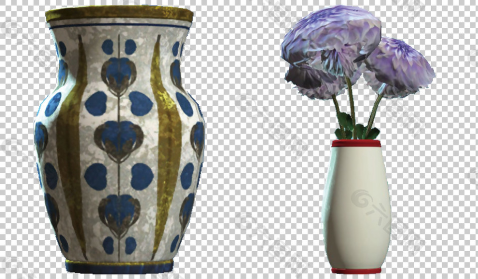 花瓶装饰瓶免抠png透明图层素材