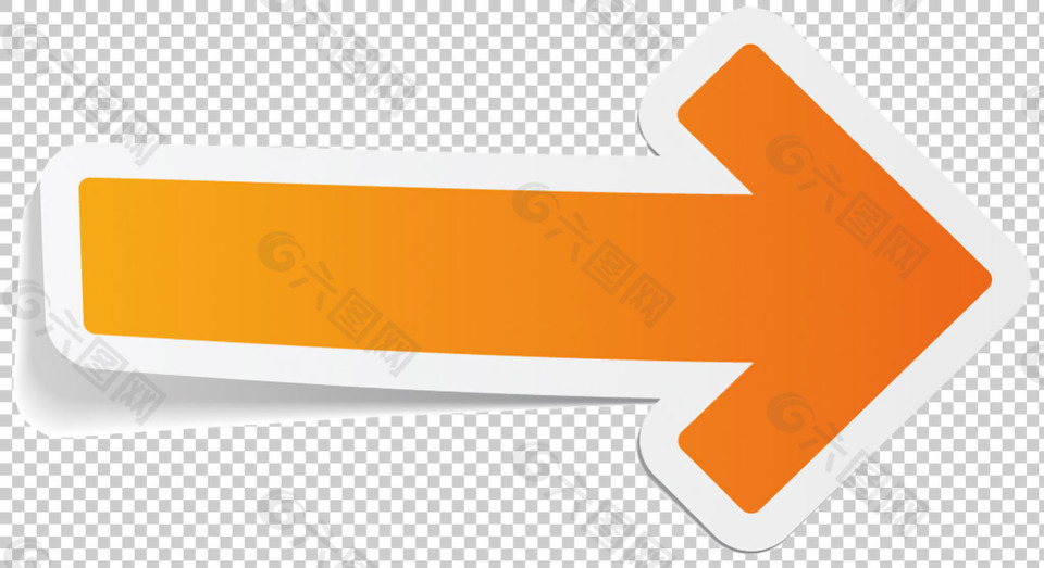 橙色箭头图形免抠png透明图层素材