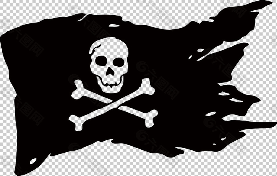 骷髅海盗旗免抠png透明图层素材