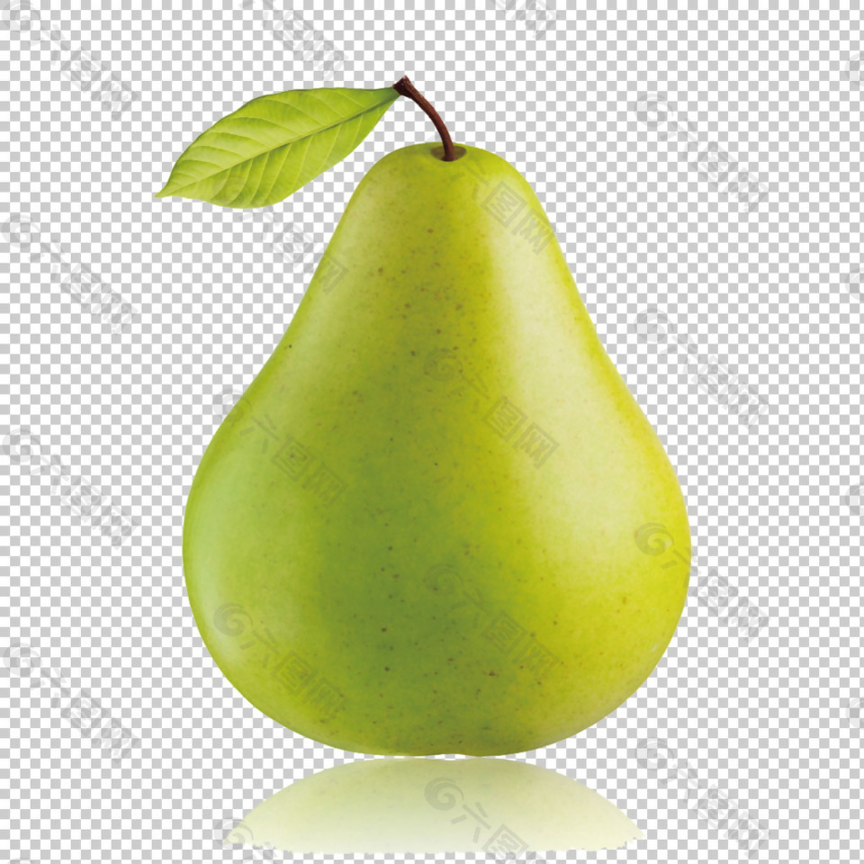 绿色漂亮梨子免抠png透明图层素材