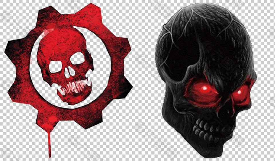 恐怖人头骨免抠png透明图层素材