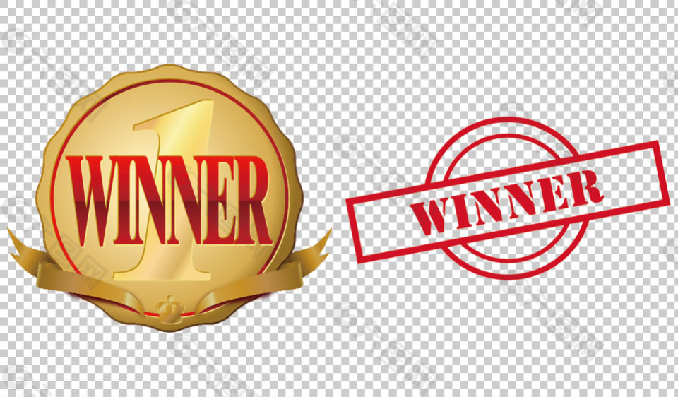 金色胜利图标免抠png透明图层素材