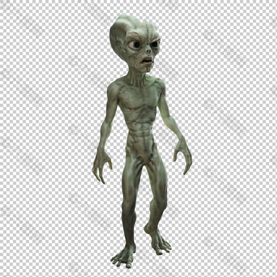真实外星人图片免抠png透明图层素材