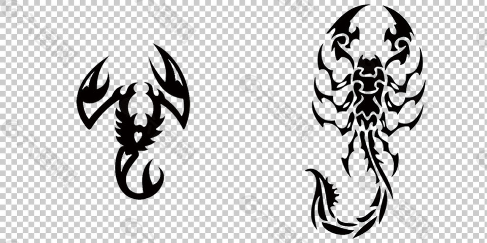 毒蝎子纹身免抠png透明图层素材