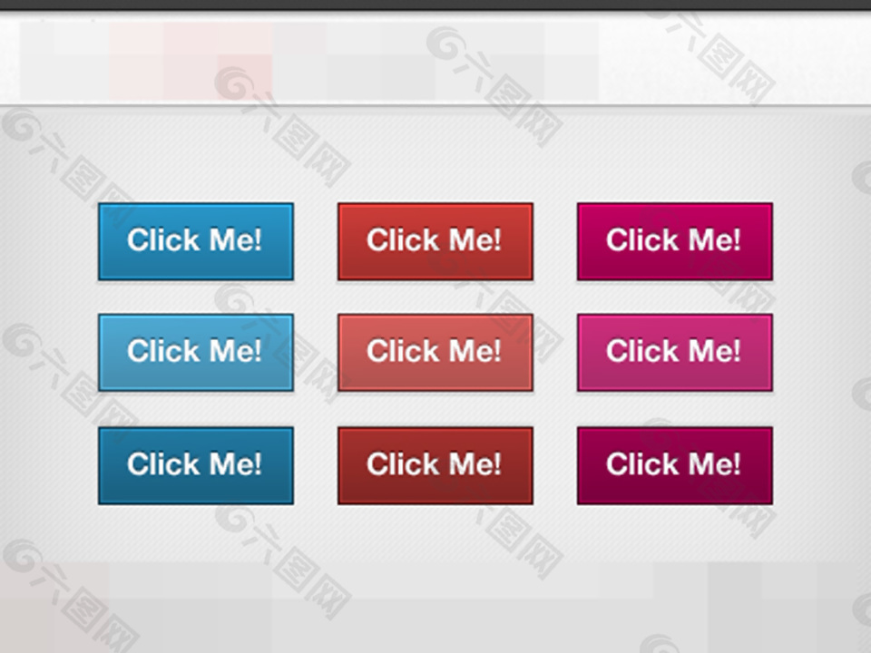 蓝红网页按钮图标素材