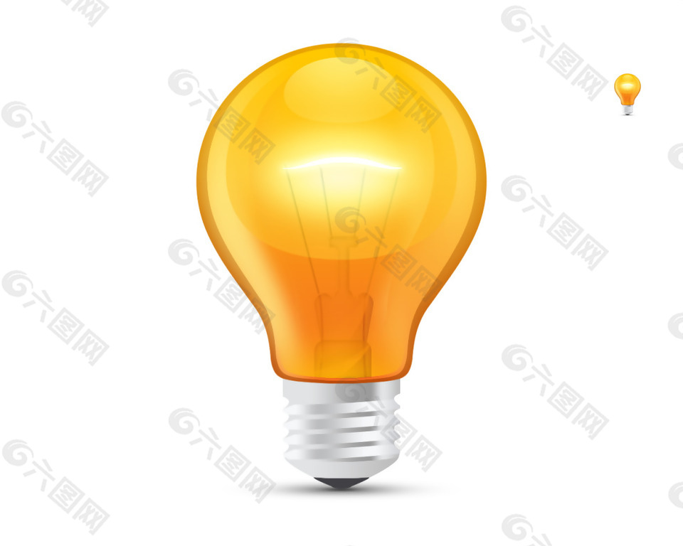 黄色灯泡icon图标设计