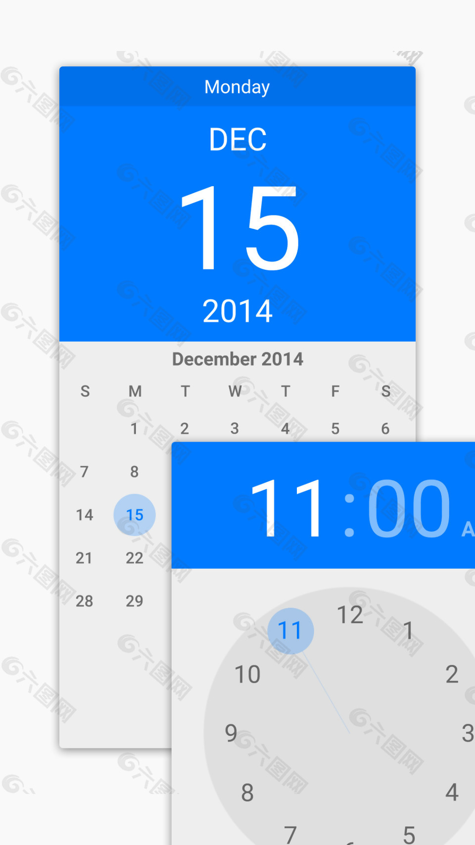 安卓手机日历及日历部件设计素材