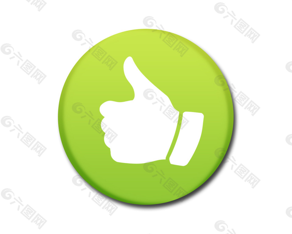绿色网页点赞icon图标设计