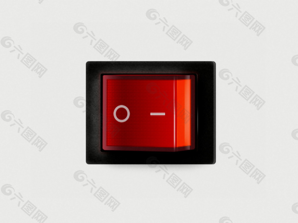红色质感开关按钮