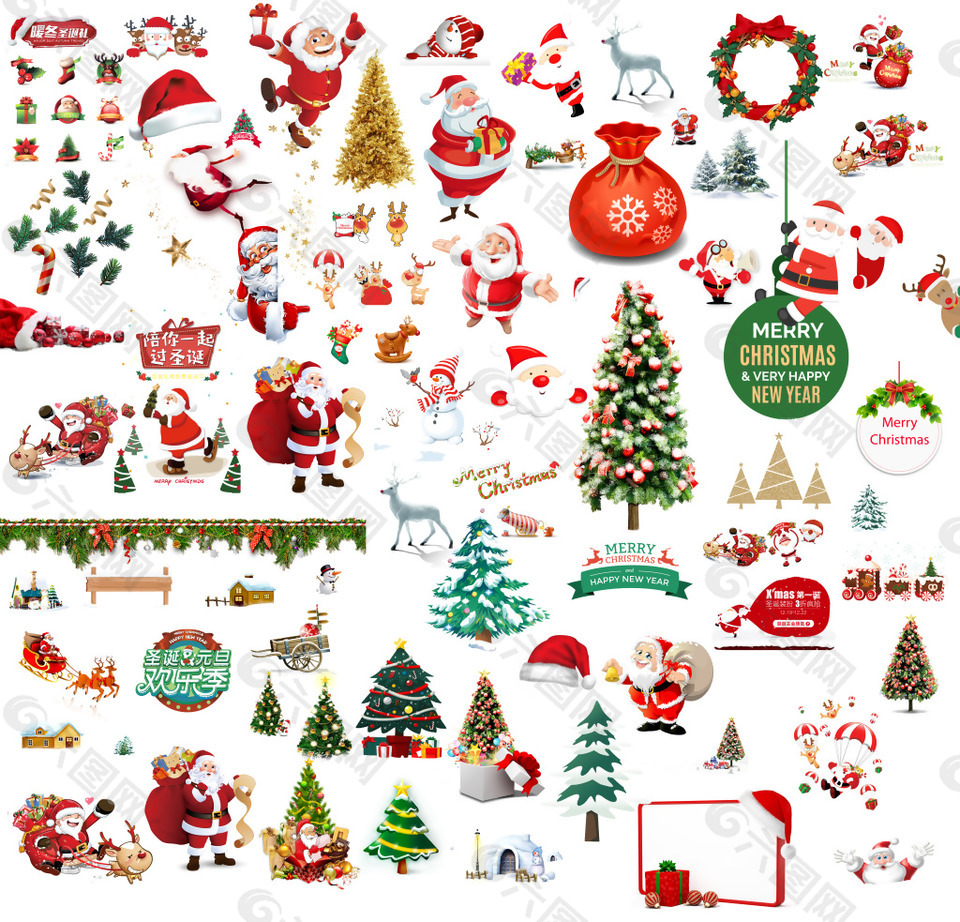 圣诞节元素设计元素素材免费下载(图片编号:8924226)-六图网