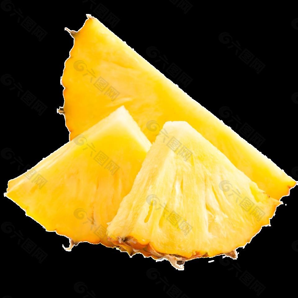 可口凤梨透明水果素材