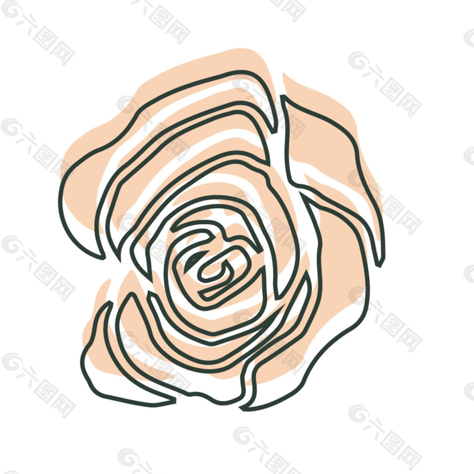 手绘玫瑰花矢量装饰素材