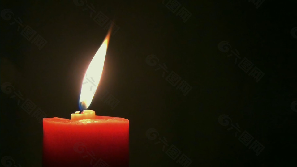 燃烧跳跃的红蜡烛实拍视频素材视频音效素材免费下载(图片编号