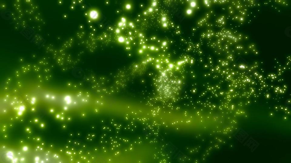 抽象空间绿色颗粒漩涡