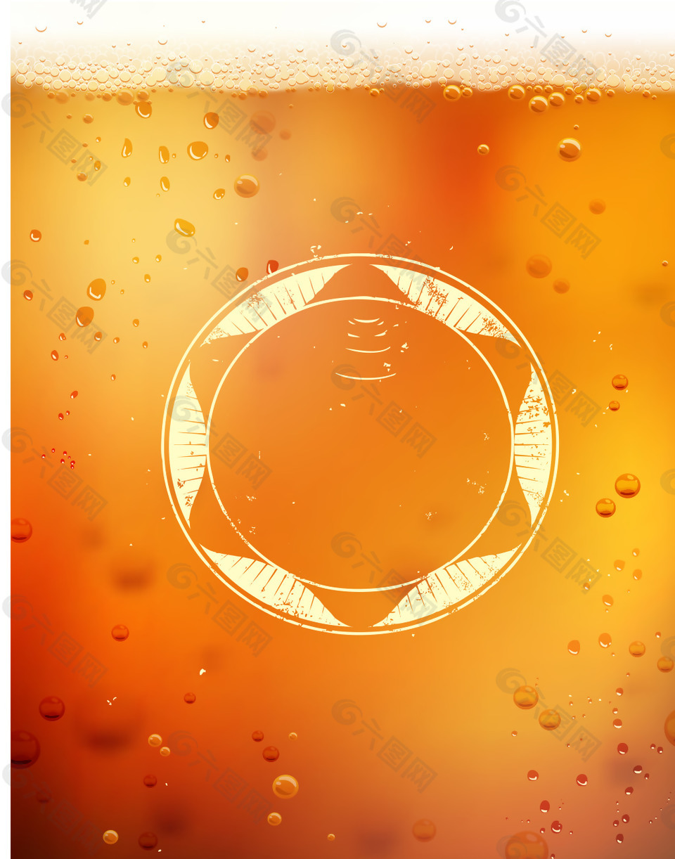 梦幻啤酒橙色背景矢量素材